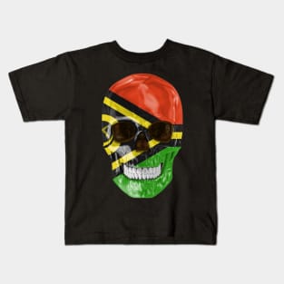 Vanuatu Flag Skull - Gift for Vanuatuan With Roots From Vanuatu Kids T-Shirt